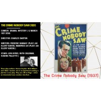 The Crime Nobody Saw (1937) Charles Barton Lew Ayres, Ruth Coleman, Eugene Pallette  w