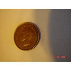 Canadian 1 cent (penny) coin circulated 1947 98% copper 3.24 g 19.05 mm ( 3⁄4 inch), round 98% copper
