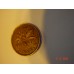 Canadian 1 cent (penny) coin circulated 1947 98% copper 3.24 g 19.05 mm ( 3⁄4 inch), round 98% copper